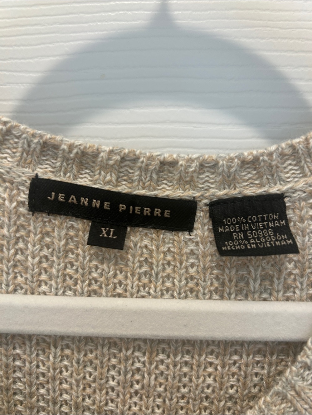JEANNE PIERRE Cream Cable Knit Women's Sweater - Picture 3 of 3